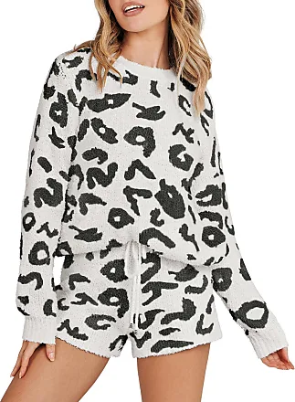 MEROKEETY Womens Fuzzy Fleece Long Sleeve 2 Piece Loungewear Outfits  Sweater Pants Pajama Sets