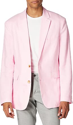 Rose pink double breasted French safari leisure suit with patch pocket,  peak lapel, double vents, flat front pant with side buckles. Perfect for  summer formal events. Available big and tall and size