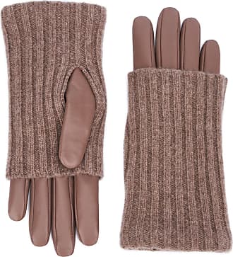 Chanel CC Gray Silver Leather Long Fingerless Women’s Gloves