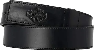 Harley-Davidson Men's Embossed Highway To Hell Leather Belt HDMBT10853-BLK  (32) at  Men's Clothing store