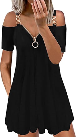 iQKA Women Summer Denim Mini Dress Plus Size Tank Dress Loose O-Neck Short Sleeve Knee Length Dress Vestidos 
