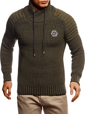 Leif Nelson Men's Knitted Turtleneck Jacket - Winter Cardigan Sweaters for  Men Camel