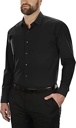 Kenneth Cole Kenneth Cole Unlisted Mens Dress Shirt Big and Tall Solid, Black, 18.5 Neck 32-33 Sleeve