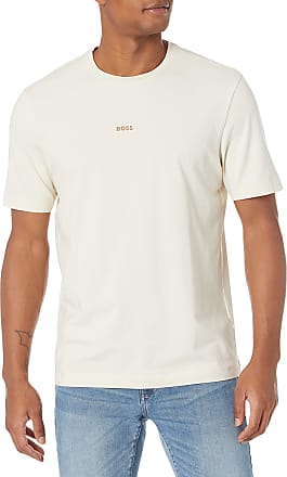 Boss Men's Monogram-Filled Logo T-Shirt in Interlock Cotton - White - Size XXL