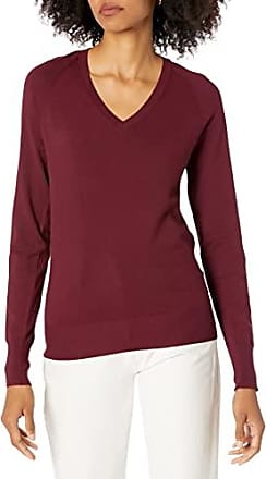 Daily Ritual Women's Fine Gauge Stretch Long-Sleeve V-Neck Pullover Sweater 