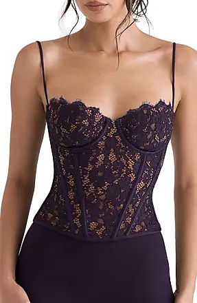 Clothing : Tops : 'Mila' Rose Lace Underwired Corset