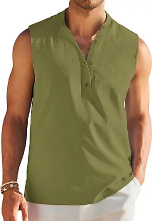 Men's Green Sleeveless Shirts - up to −83%