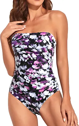 Holipick One Piece Swimsuits Tummy Control Strapless Bathing Suits for  Women Slimming Bandeau Tube Swimswear : : Clothing, Shoes 