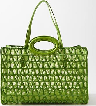 Mini Vlogo Signature Grainy Calfskin Hobo Bag for Woman in Gea Green