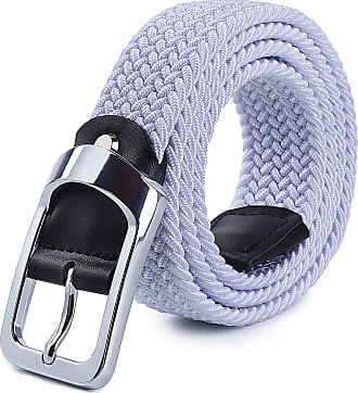 Unisex Stretch Woven Belt Black-1-90cm HANCHAO Elastic Braided Belt for Women Men
