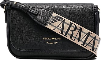 Giorgio Armani - Crossbody Bag in Nylon and Pebbled Leather, 100% POLYESTER, Black, Size: Onesize