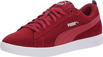 red and black puma trainers