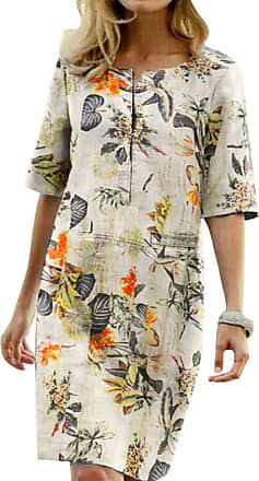DondPo Women Summer Casual T Shirt Dress Boho Floral Print Bow Belt Short Sleeve Swing Mini Dresses with Pockets 