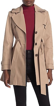 Via Spiga Womens Plus-Size Double Breasted Hooded Fit and Flare Lightweight Trench Coat