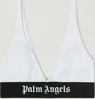 Logo tape cotton triangle bra top - Palm Angels - Women