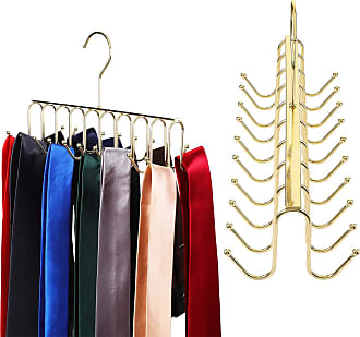 TOPBATHY 5pcs Round Clothes Hangers Metal Scarf Rack Closet Organization Storage Holder Golden 