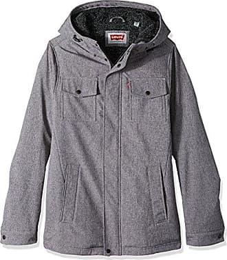 levi's men's soft shell hooded trucker jacket with sherpa fleece lining