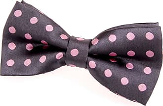 DQT Woven Plain Solid Check Light Pink Formal Classic Mens Pre-Tied Bow Tie 