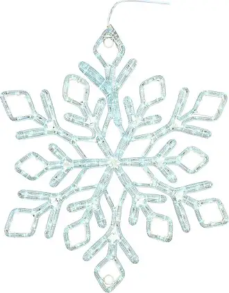 White Glittered Snowflakes - Pack of 84 Snowflakes Covered in White Glitter  - Assorted Sized of Small, Medium and Large Hanging Snow Flakes 