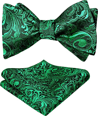 PenSee Mens Self Bow Ties Paisley Floral Print Wedding Party Cotton Bowties 