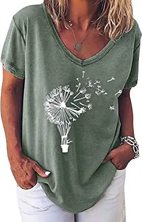 Tunique Femme Ete T-Shirt Basique à col en V Profond à la Mode