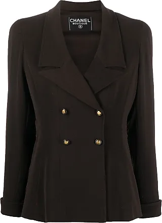 CHANEL COCO CC Mark Star Button Tweed Dress Women Size 38 Black