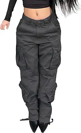 Women Cargo Pants Loose Low Waist Trousers Wide Leg Baggy Jeans With  Pockets 