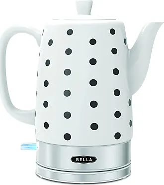 BELLA Electric Kettle & Tea Pot - Ceramic Water Heater with Detachable  Swivel Base, Auto Shut Off & Boil Dry Protection, 1.5 Liter, Silver Chevron