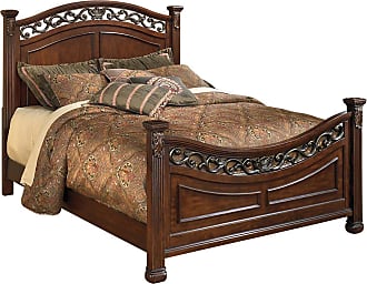 Gage Traditional Queen Sleigh Bed Wood Frame Rich Brown Cherry Finish