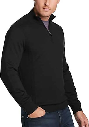 TOPMAN Quilted Raglan Sleeve Half Zip Sweat in Black for Men Mens Clothing Sweaters and knitwear Zipped sweaters 