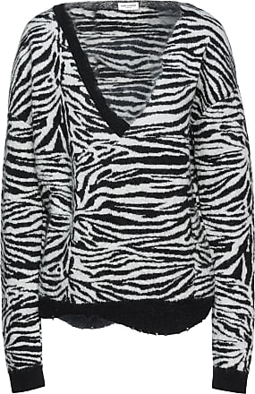 Saint Laurent Pullover Aus Wollmischung Mit Rollkragen in Weiß Damen Bekleidung Pullover und Strickwaren Rollkragenpullover 