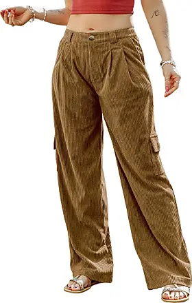 Dokotoo Womens High Waisted Wide Leg Cargo Pants Baggy Casual Work Pants  with 4 Pockets