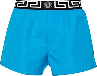 NWT Versace Mens Greca Border Swim Trunks Shorts Blue Size 7 XL