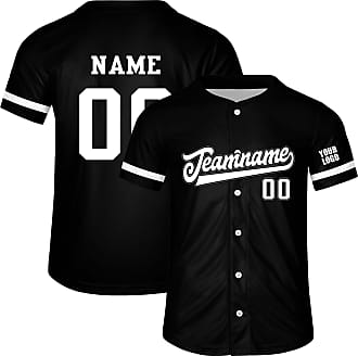  Sports Fans Custom Baseball Jersey Men's Mesh Button Down  Baseball T-Shirt, Print Logo Team Name Number Black Gray : Clothing, Shoes  & Jewelry