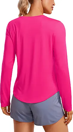 Lightweight Long Sleeve Workout Shirts For Women Running Fall Shirt High  Neck Athletic Training Tops Silver Gray X-Small