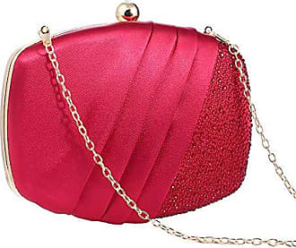 Trend Umhängetasche Metallic-Look Clutch Abendtasche Handtasche in Rosegold