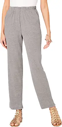 Roaman's Women's Plus Size Tall Straight-Leg Soft Knit Pant - S, Beige