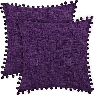 Chenille Pom Poms Cushion Covers Bolster Pillows Shells Home Sofa Decor 12 x 20" 