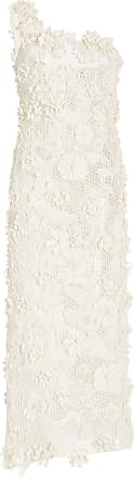 Ulla Johnson Womens Exclusive Sydel Floral-Appliquéd Crocheted Cotton One-Shoulder Midi Dress - Neutral - Moda Operandi