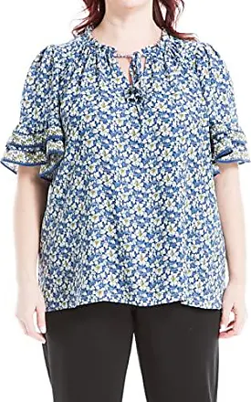 Orange Terra Sky, Women's Plus size Square Neck Top summer blouse, 1x & 3x