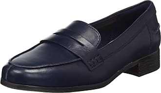 LADIES K BY CLARKS NAVY LEATHER FLAT CASUAL RIPTAPE STRAP SHOES ETNA OAK 