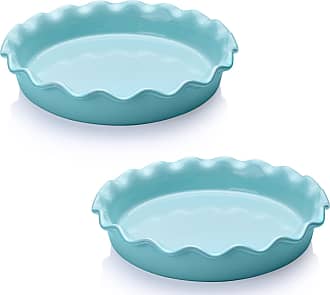 6.5 Inch Individual Pie Plate Sweese 521.002 Porcelain set of 6 Mini Pie Pan Set Round Pie Tins with Ruffled Edge Hot Assorted Color Non-Stick Pie Dish