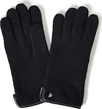 Accessoires Handschuhe Fingerhandschuhe Roeckl d\u00fcnne Wollhandschuhe schwarz mit Zier-Glitzersteinchen 