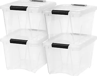 IRIS USA 20 Pack 5qt Plastic Storage Bin Tote Organizing Container with  Latching Lid, Clear 