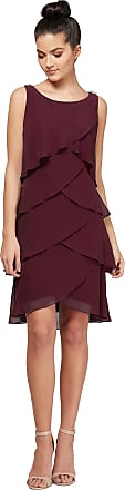S.L. Fashions Womens Pull On Sleeveless Chiffon Tiered Cocktail Dress Petite and Missy, Fig, 12P