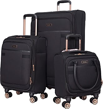  kensie Women's Alma Hardside Spinner Luggage,Expandable, Black,  Carry-On 20-Inch