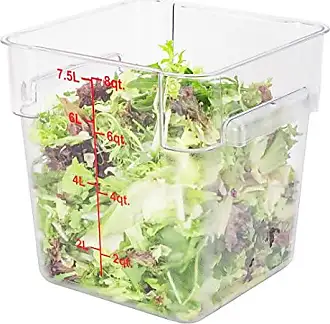 Met Lux 12 qt Square Clear Plastic Food Storage Container - with Blue  Volume Markers - 11 x 11 x 8 - 10 count box