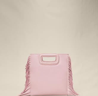 Sequin Heart Leather Satchel in Geranium Pink+White