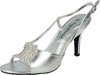 Ladies Anne Michelle Synthetic Sandals 3 Colours; Pewter F0762 Nude& Silver! 