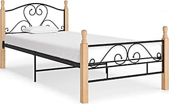 vidaXL Bettgestell mit Lattenrost Schwarz 90x200cm Metallbett Einzelbett Bett 